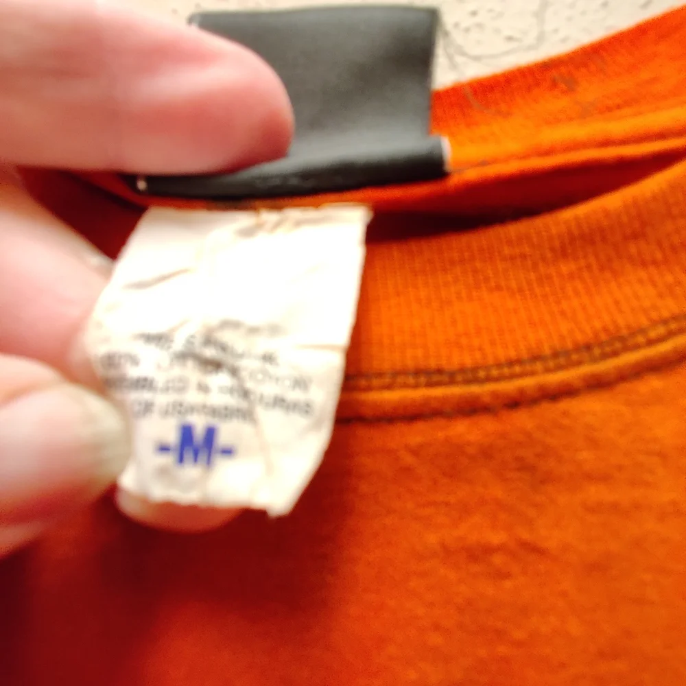 Womens Harley Davidson Orange and Black Long Sleeve Shirt Size M - Picture 4 of 8